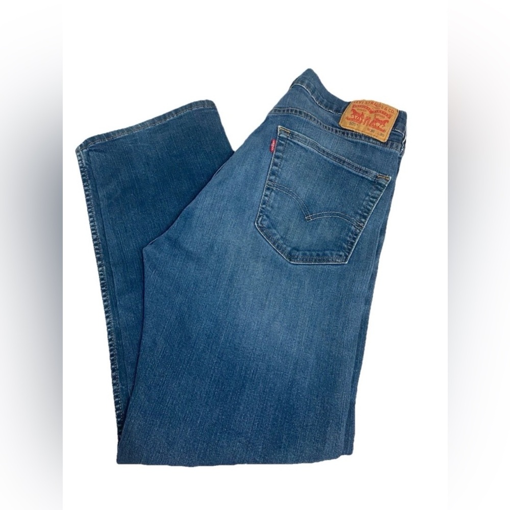 Men’s Levi's 505 Regular Fit Straight Leg Jeans Light Wash Blue Men’s 36x30